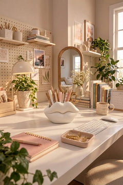 Dudak Form Masaüstü Organizer – 3D Baskı PLA Kalemlik, Makyaj Fırçalık ve Gözlük Standı