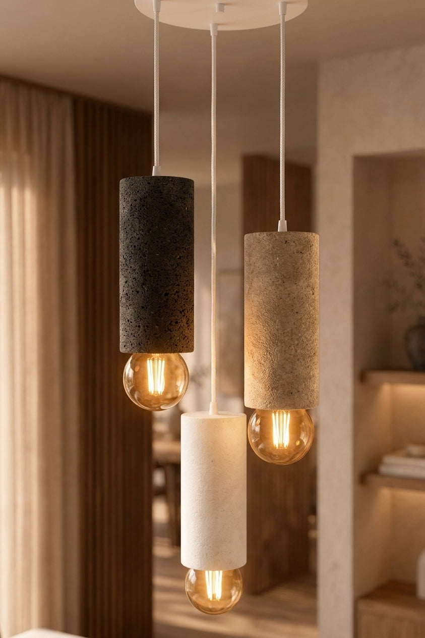 Linea Trio 3'lü Silindir Sarkıt Avize – 3D Baskı PLA, E27