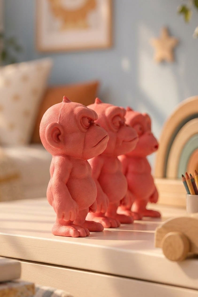 Huysuz Maymun Dekoratif Biblo – 3D Baskı PLA Figür 15 cm