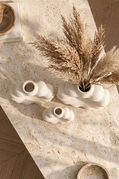 3'lü Çiçek Form Dekoratif Vazo Seti – 3D Baskı PLA Bioplastik, Japandi Wabi Sabi Dekor