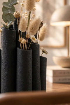 Bambu Form Dekoratif Vazo – 3D Baskı Çoklu Tüp Çiçeklik, Bohem Masa Üstü Vazo 18 cm
