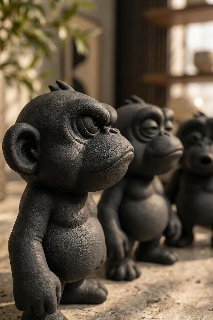 Huysuz Maymun Dekoratif Biblo – 3D Baskı PLA Figür 15 cm
