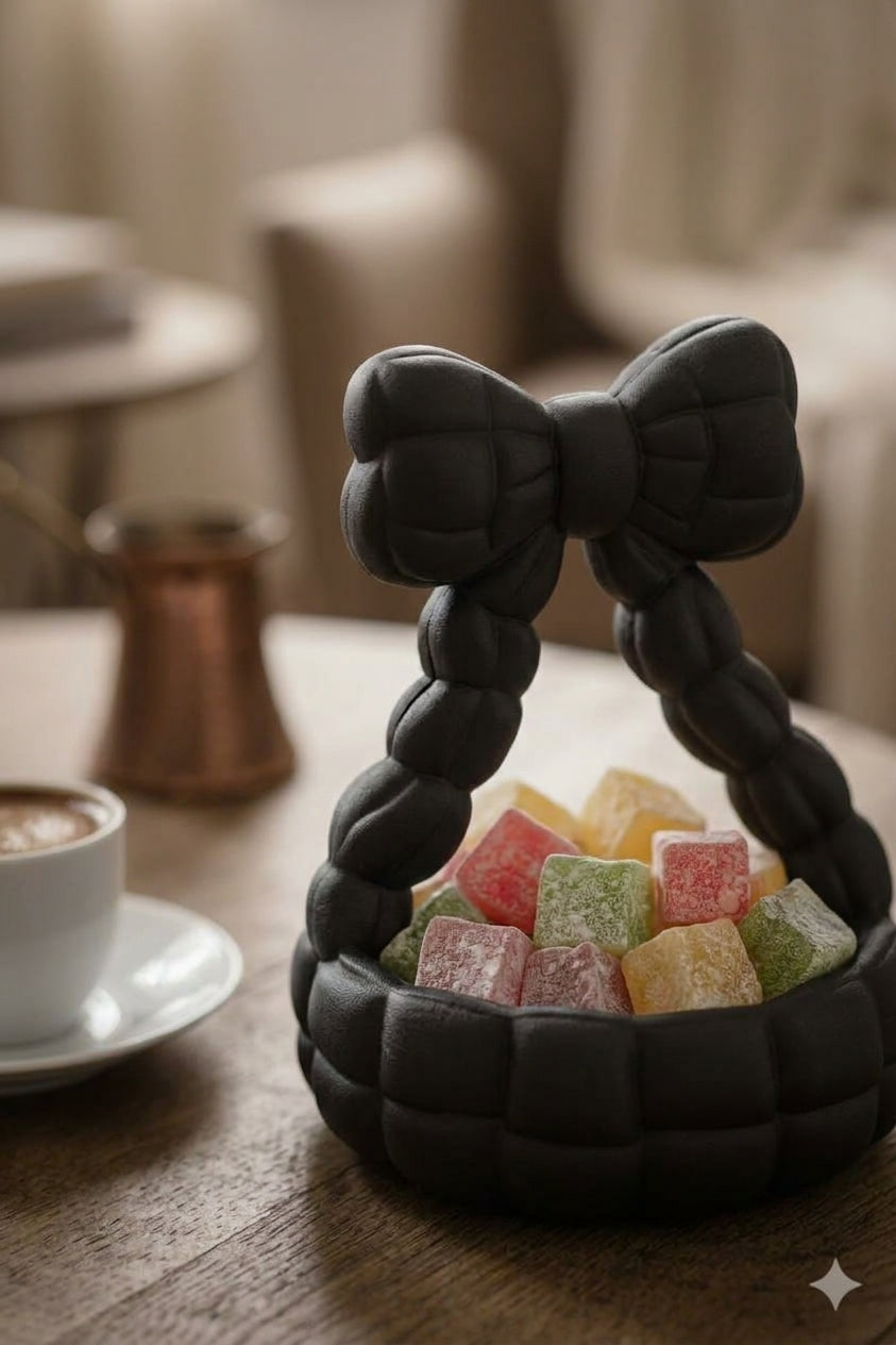 Kurdele Dekoratif Sunumluk – Lokumluk, Takı Organizeri, 3D Baskı PLA 13×14 cm