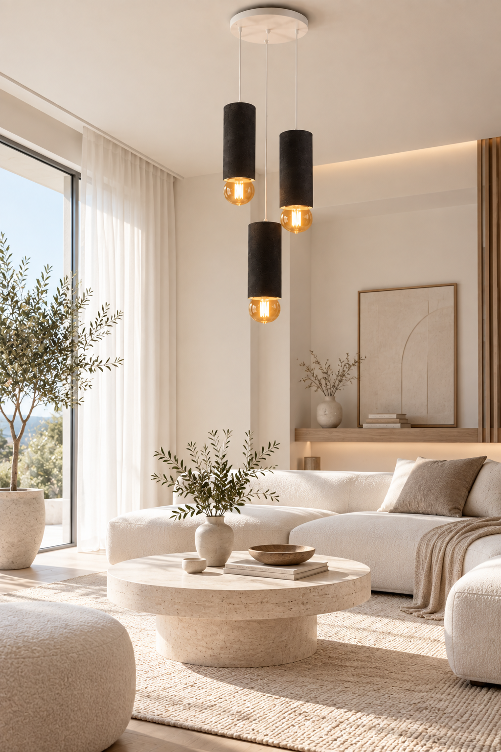 Linea Trio 3'lü Silindir Sarkıt Avize – 3D Baskı PLA, E27