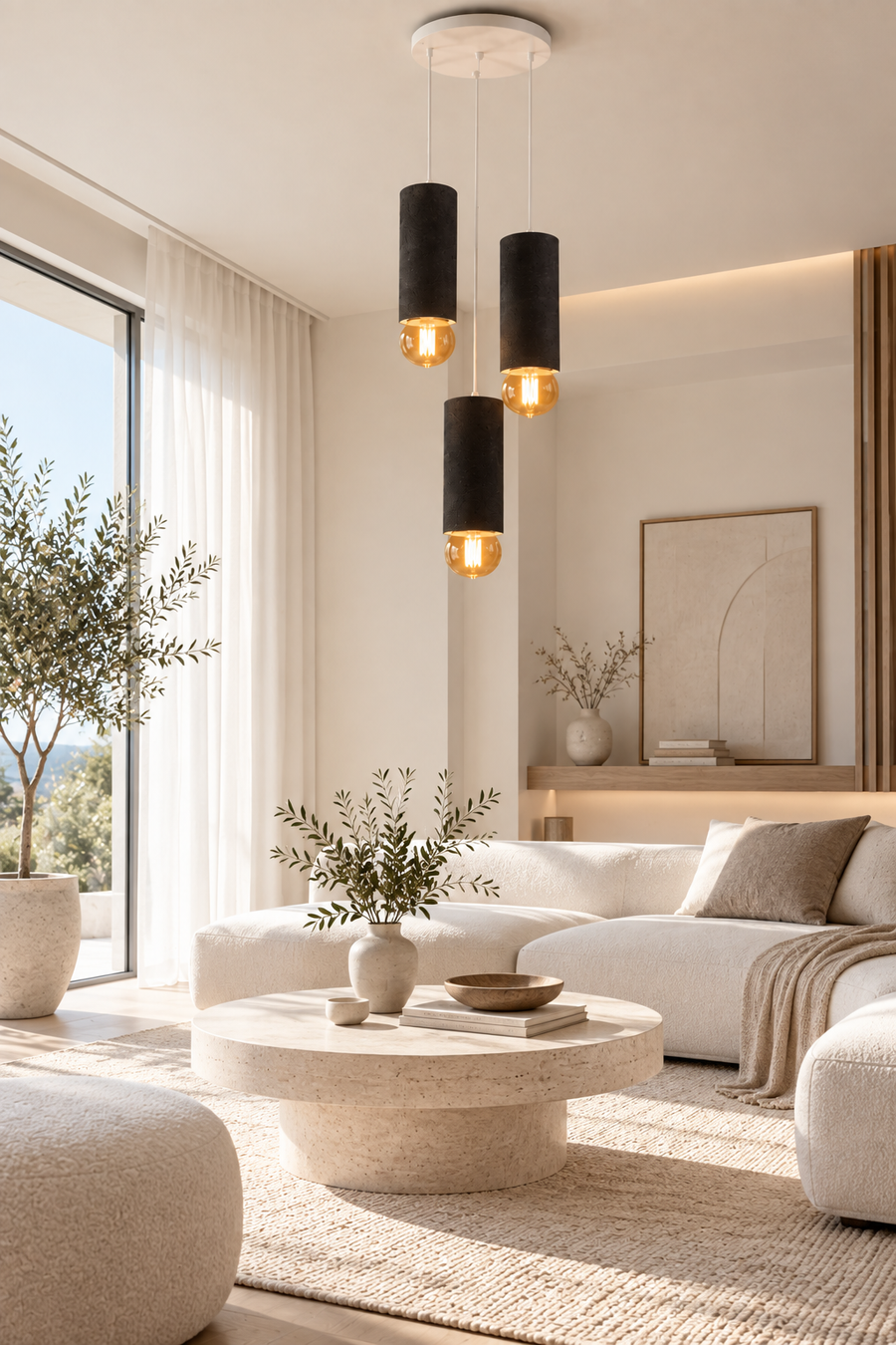 Linea Trio 3'lü Silindir Sarkıt Avize – 3D Baskı PLA, E27