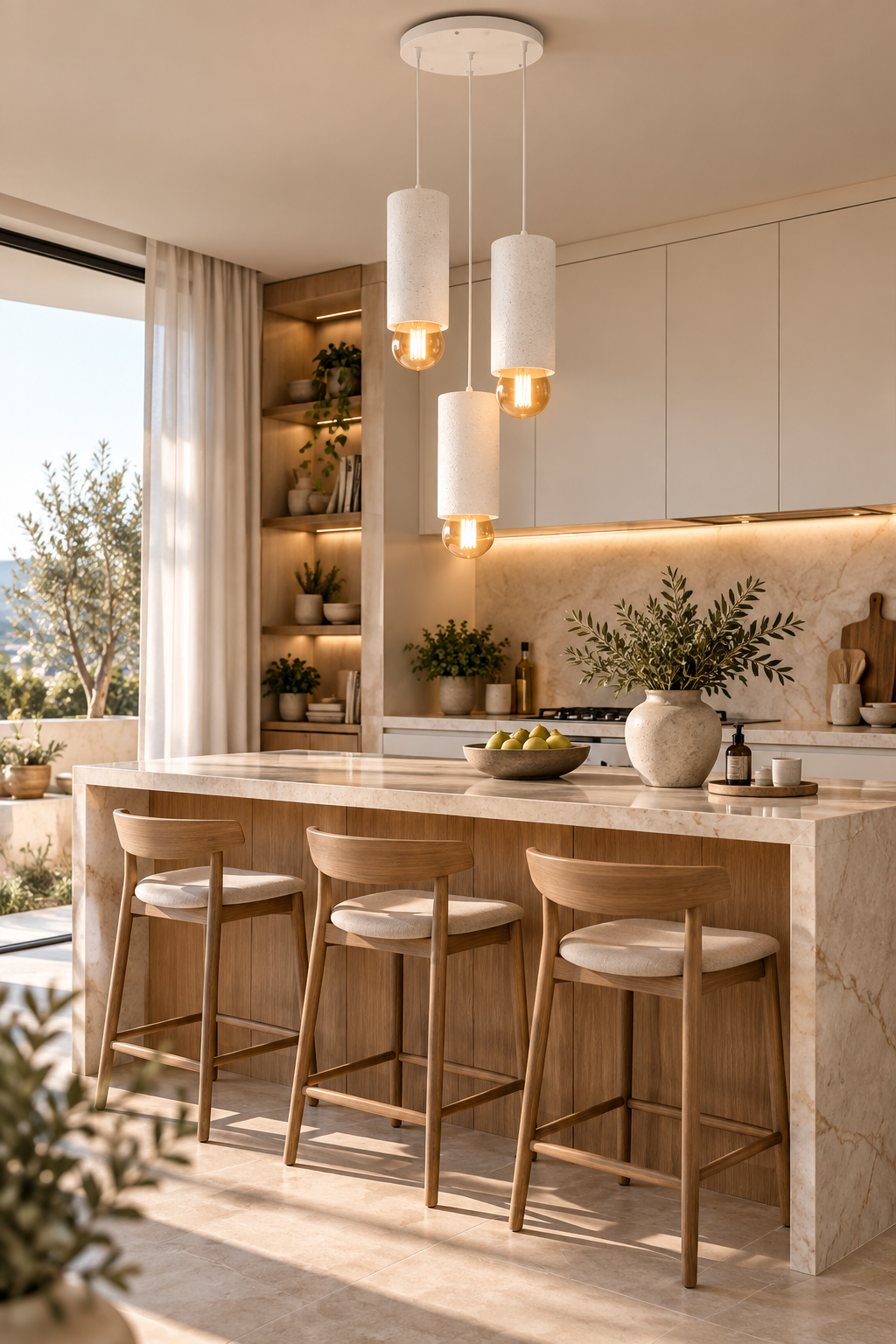 Linea Trio 3'lü Silindir Sarkıt Avize – 3D Baskı PLA, E27