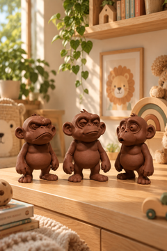 Huysuz Maymun Dekoratif Biblo – 3D Baskı PLA Figür 15 cm