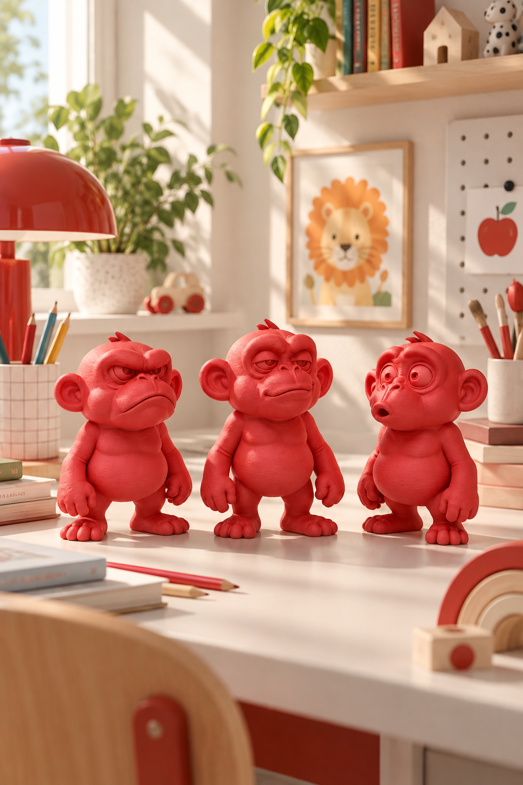 Huysuz Maymun Dekoratif Biblo – 3D Baskı PLA Figür 15 cm