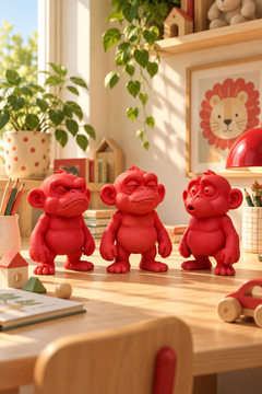 Huysuz Maymun Dekoratif Biblo – 3D Baskı PLA Figür 15 cm
