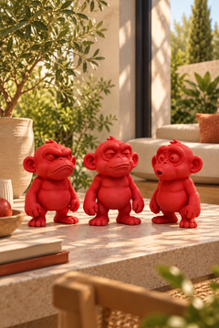 Huysuz Maymun Dekoratif Biblo – 3D Baskı PLA Figür 15 cm