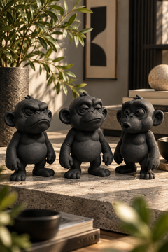 Huysuz Maymun Dekoratif Biblo – 3D Baskı PLA Figür 15 cm