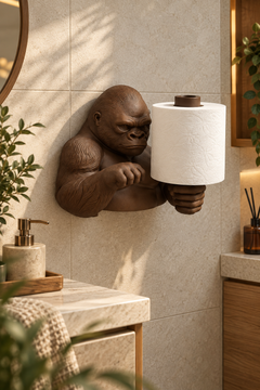 Goril Tuvalet Kağıdı Tutucu – Duvar Tipi 3D Baskı WC Kağıtlık 22 cm