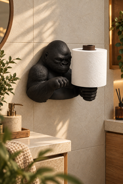 Goril Tuvalet Kağıdı Tutucu – Duvar Tipi 3D Baskı WC Kağıtlık 22 cm