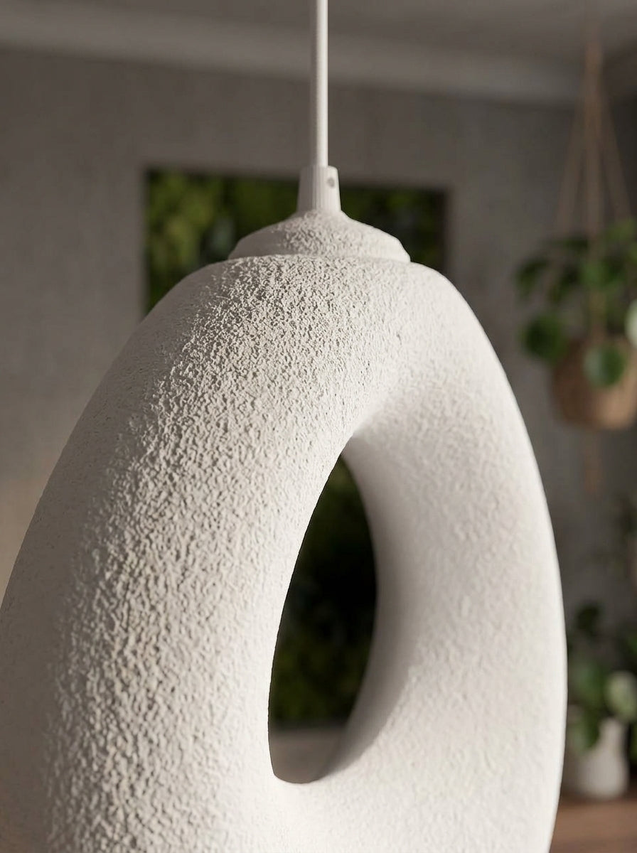 Aera Trio beyaz 3D baskı PLA dokulu yüzey makro görünümü