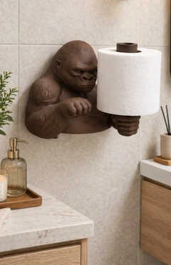 Goril Tuvalet Kağıdı Tutucu – Duvar Tipi 3D Baskı WC Kağıtlık 22 cm